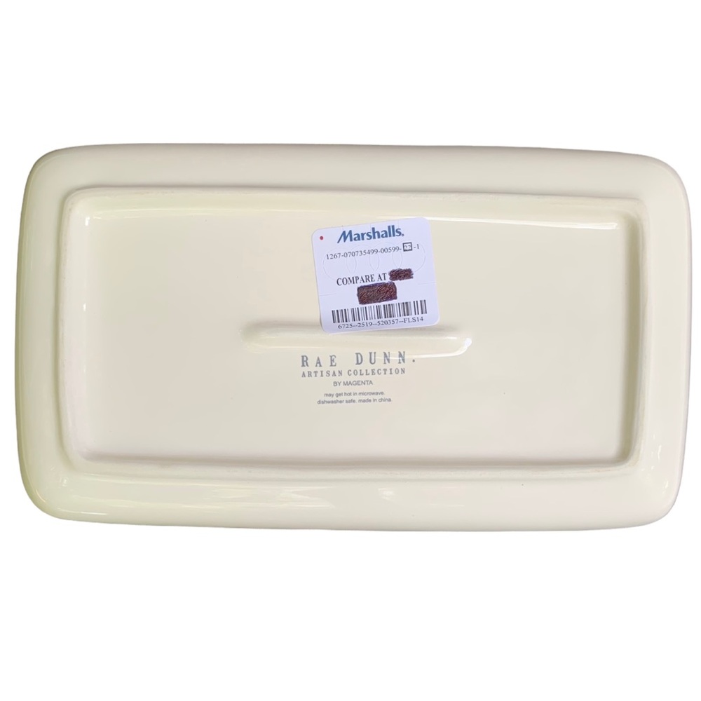 Rae Dunn LIVE LOVE BARK Dish Tray Trinket Holder White Dimples NWT 2017 OG - Picture 3 of 15